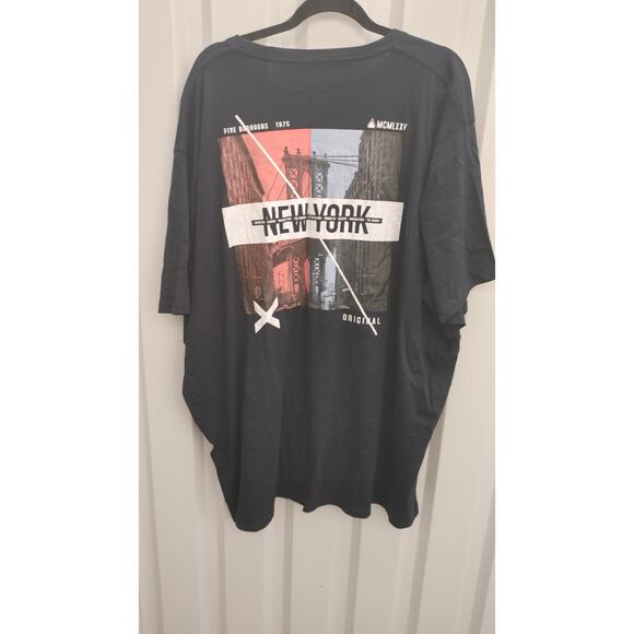 Johnny Bigg T-Shirt Mens New York MCMLXXV Navy Blue US 5XL NWT - Picture 1 of 7